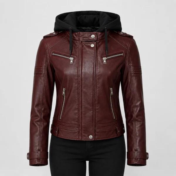 Classic Maroon Leather Jacket